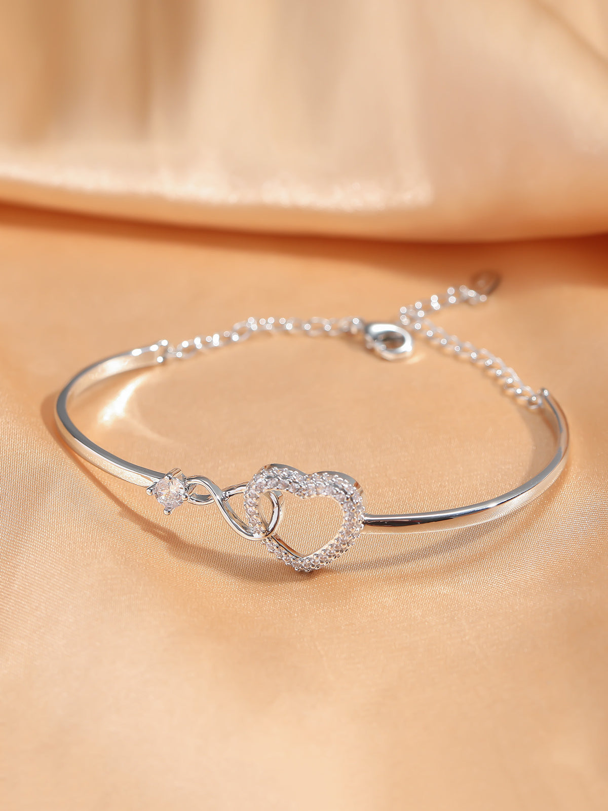 Gold Brass Heart Bangle
