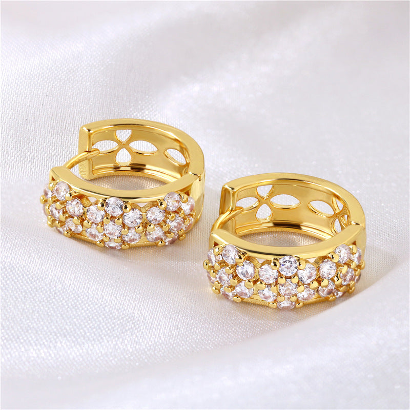 Gold Brass Letter Earring