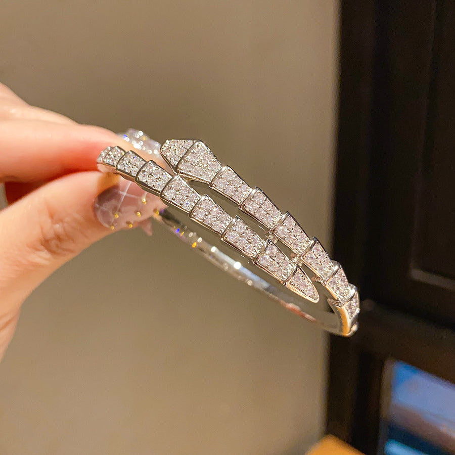 18K Real Gold Electroplated Snake-Shaped Splicing Buckle Bracelet