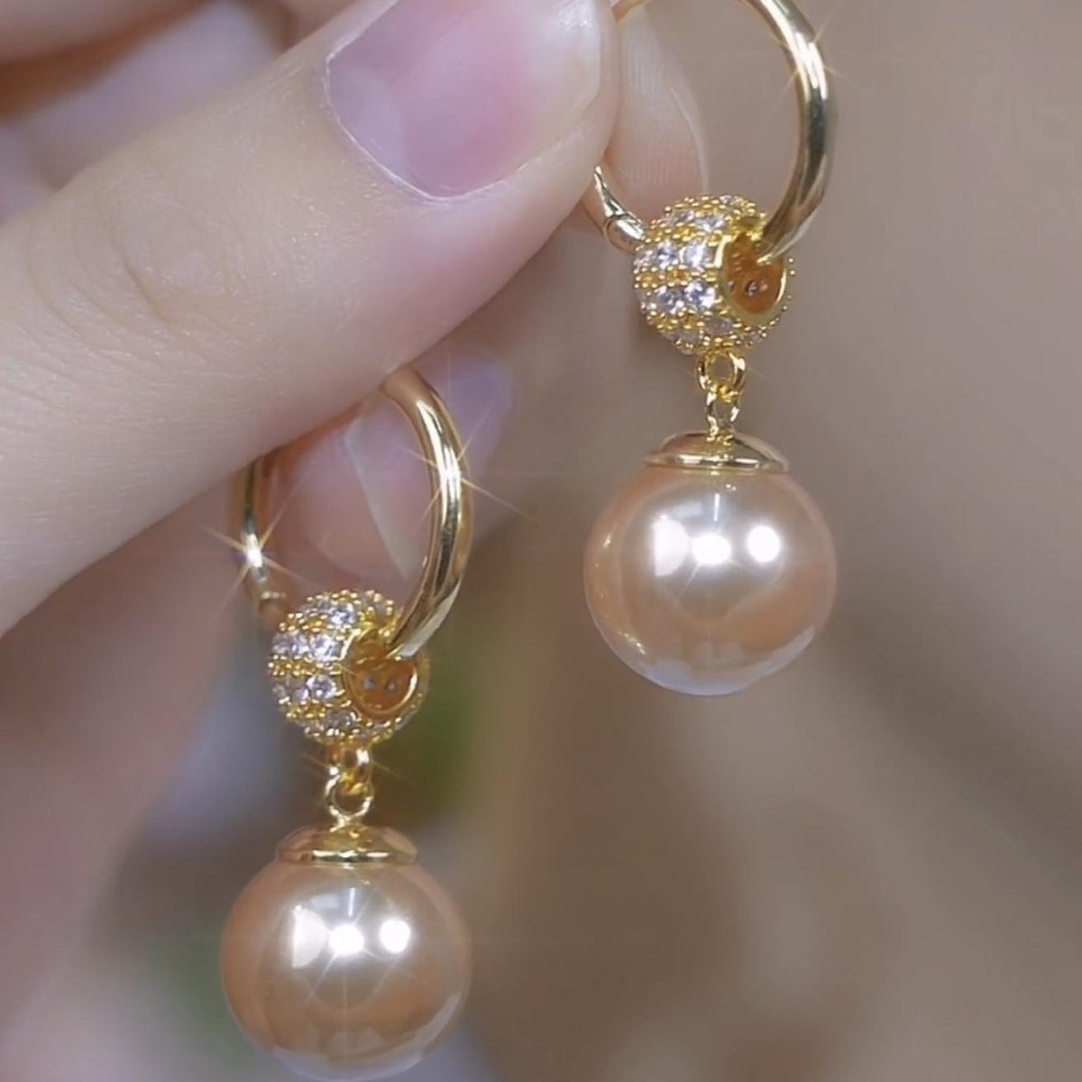 White Brass Pearl Earring