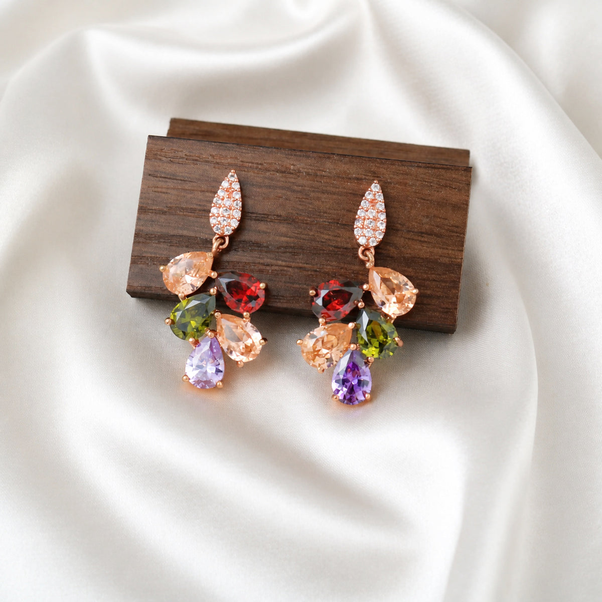Gold Brass Floral Earring