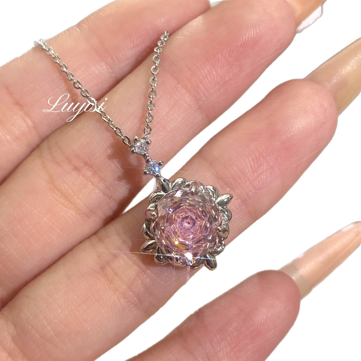 Brass Floral Pendant Necklace