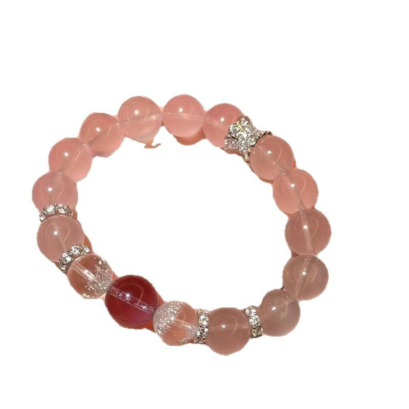 Peach Crystal Bracelet With Gift Box