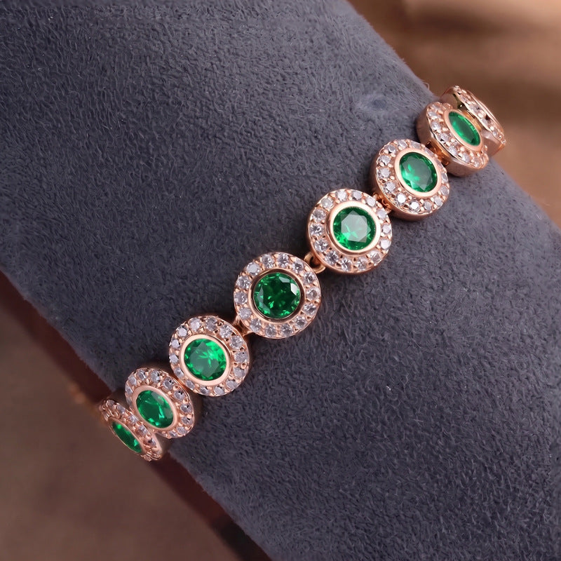 Light luxury copper inlaid zircon bracelet