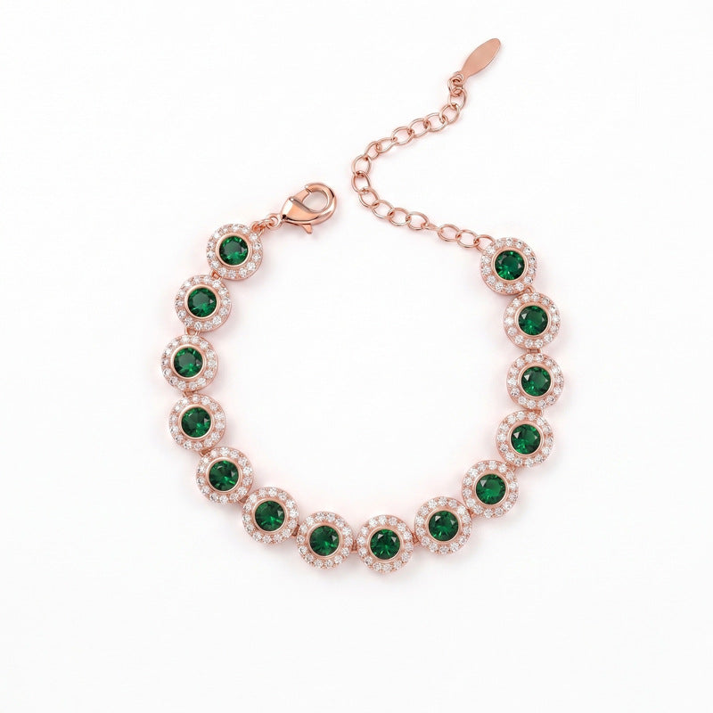 Light luxury copper inlaid zircon bracelet