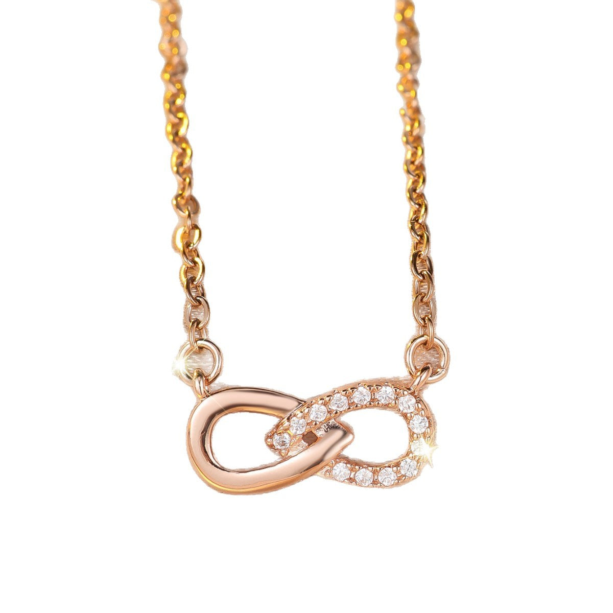 European and American light luxury interwoven ring pendant necklace