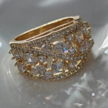 Cross-border wish European and American explosions round hollow high-grade texture ring