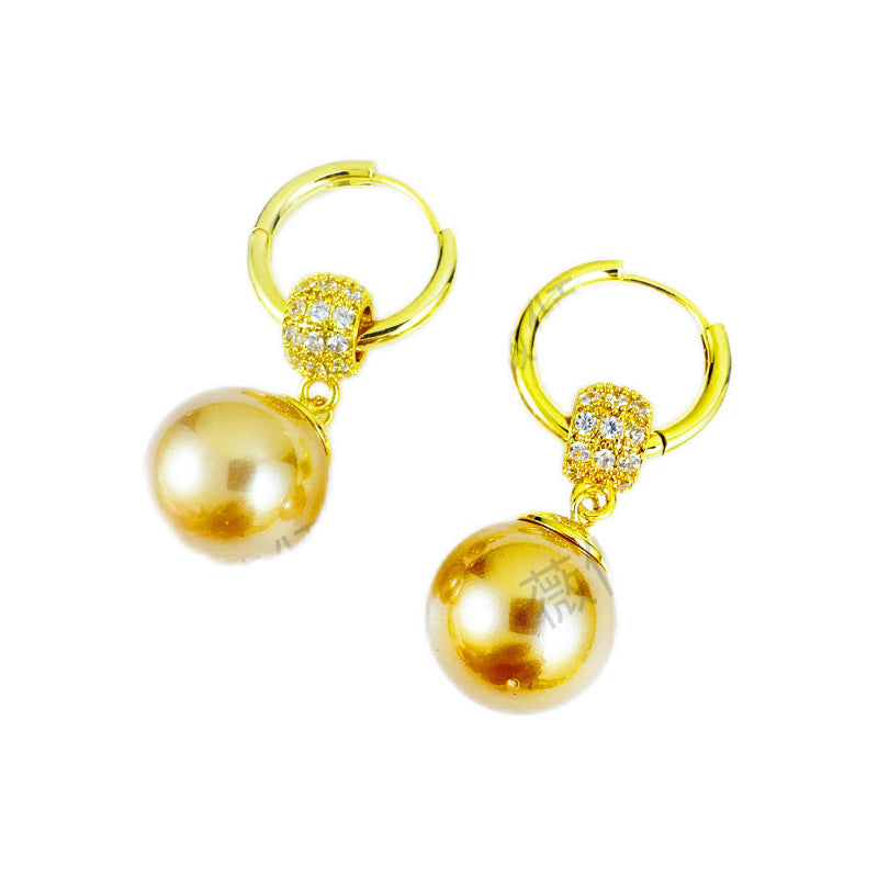 White Brass Pearl Earring