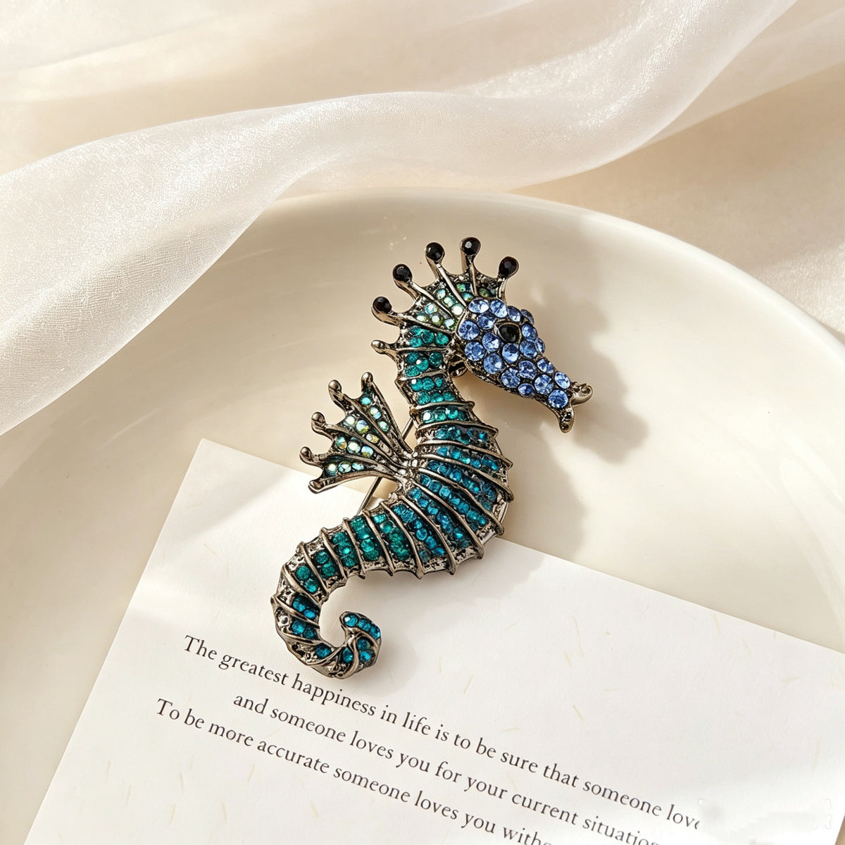 Summer Haidian Resort Style Seahorse Brooch European and