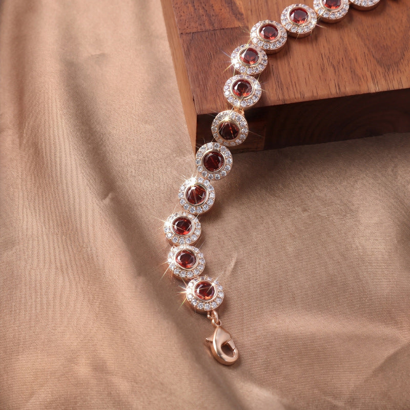 Light luxury copper inlaid zircon bracelet