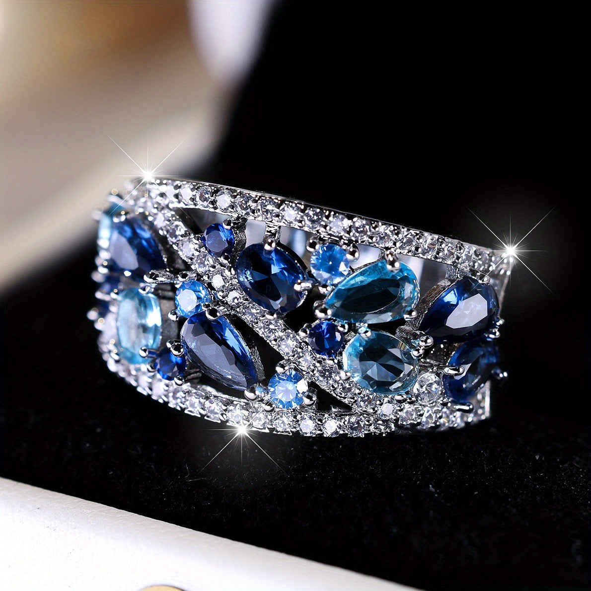 Cross-border wish European and American explosions round hollow high-grade texture ring