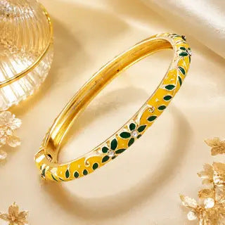 Alloy Floral Moon Bangle