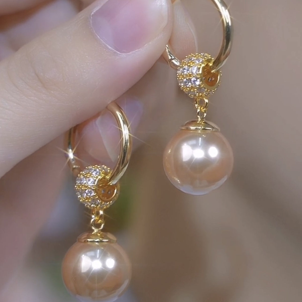 White Brass Pearl Earring
