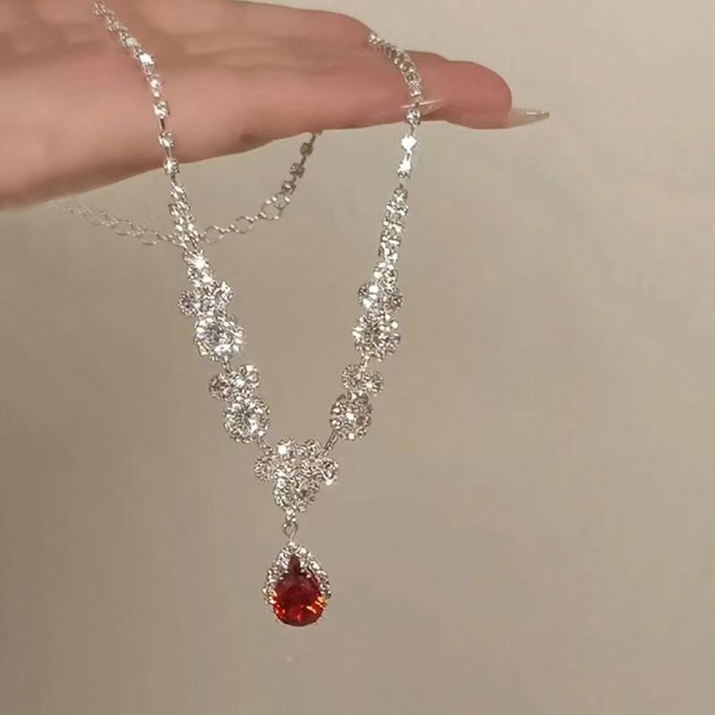 Purple Zircon Floral Necklace