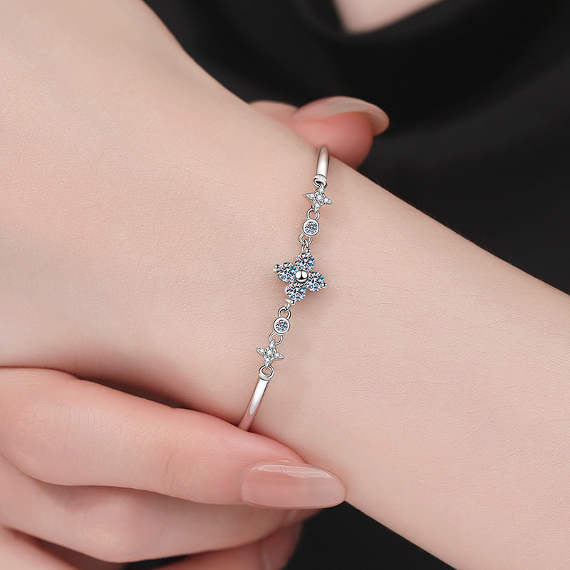 925 Silver Floral Star Bracelet