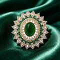 French vintage court-style brooch with fine diamonds surrounding