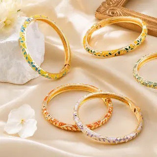 Alloy Floral Moon Bangle