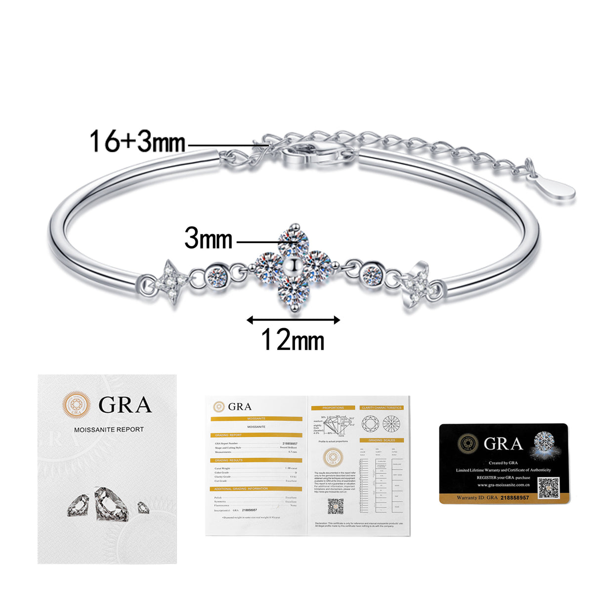 925 Silver Floral Star Bracelet