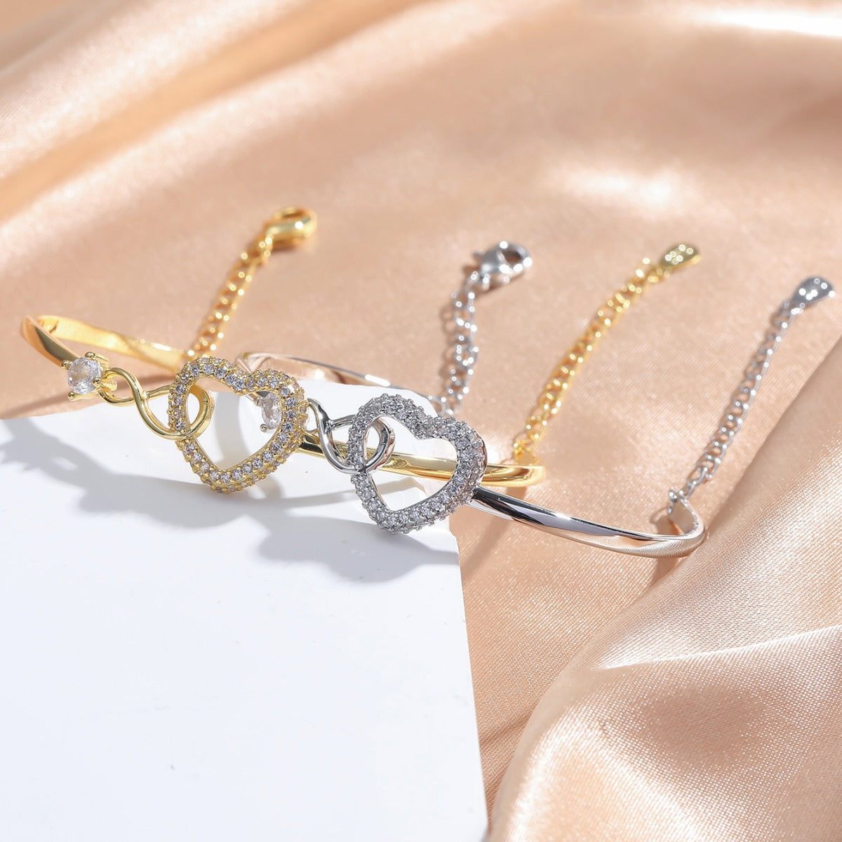 Gold Brass Heart Bangle