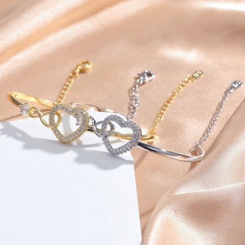 Gold Brass Heart Bangle