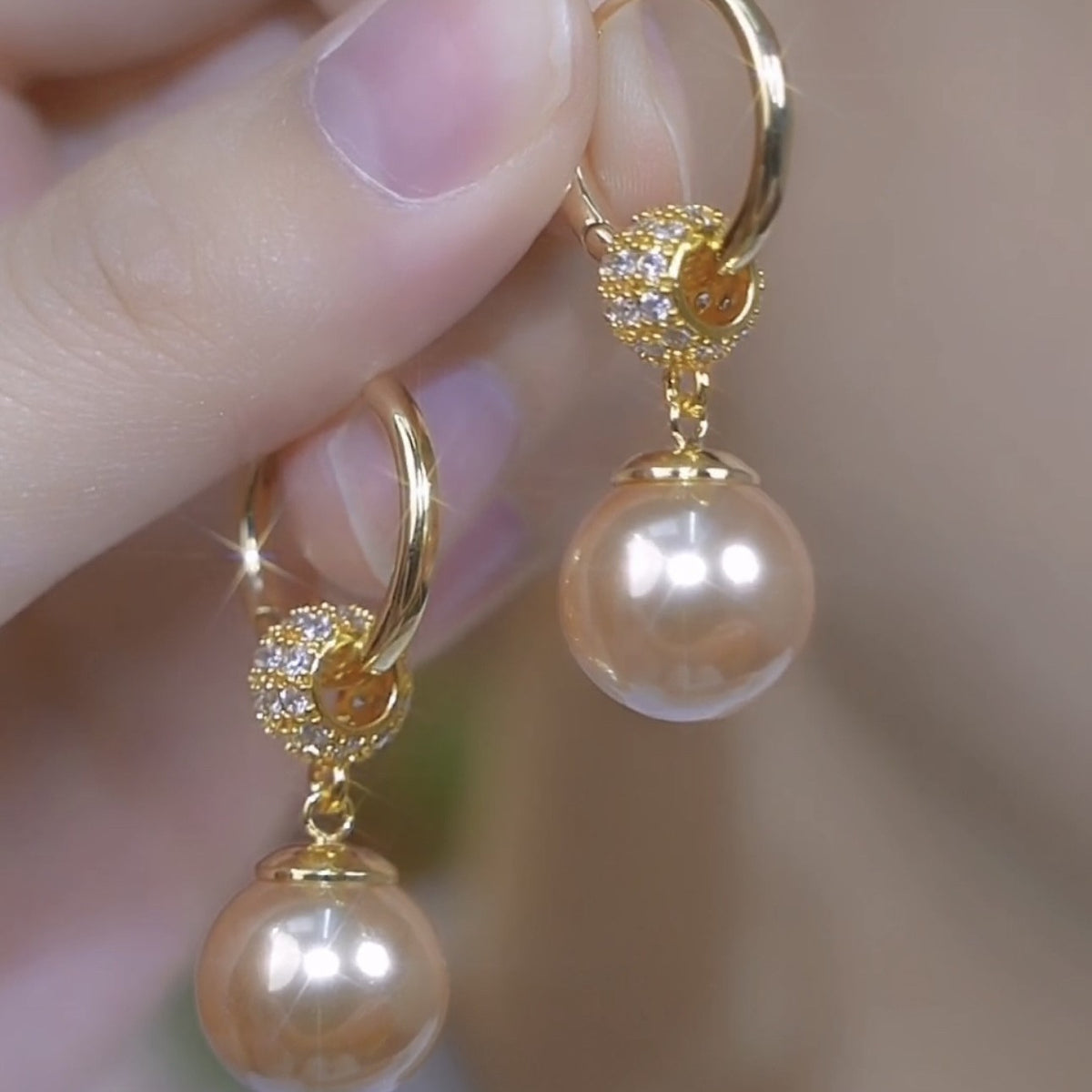White Brass Pearl Earring