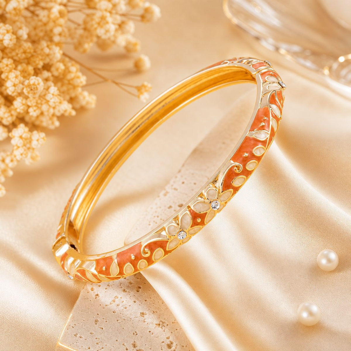 Alloy Floral Moon Bangle