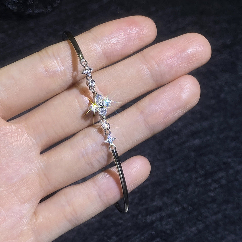 925 Silver Floral Star Bracelet